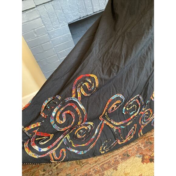 Chico’s Elastic Waist Midi Skirt Size 1 (M/8) Beaded Sequin Embroidered Boho - Picture 3 of 12